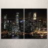 Quadro Decorativo - Duas Telas - Cidade a Noite - 120x80cm. - 2