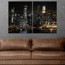 Quadro Decorativo - Duas Telas - Cidade a Noite - 120x80cm. - 1