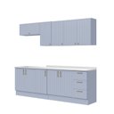 Ver imagem 4 de Cozinha Planejada 6 Peças 3 Aéreos 3 Balcões com Tampo Marselha CabeCasa MadeiraOriginals Azul/Sereno