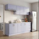 Ver imagem 1 de Cozinha Planejada 6 Peças 3 Aéreos 3 Balcões com Tampo Marselha CabeCasa MadeiraOriginals Azul/Sereno