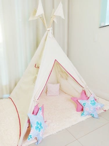 Cabana Casinha Menina Bolinhas Rosa Tenda Brind Bandeirinhas ...