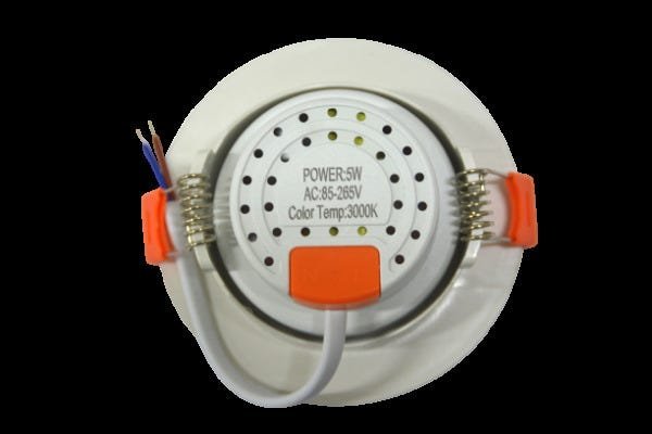 Kit com 10 - Spot LED 5W - Redondo de Embutir Direcionável / Branco Quente - 2