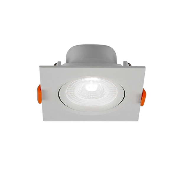Kit com 10 Unidades - Spot LED 5W - Quadrado de Embutir Direcionável / Branco Frio - 2