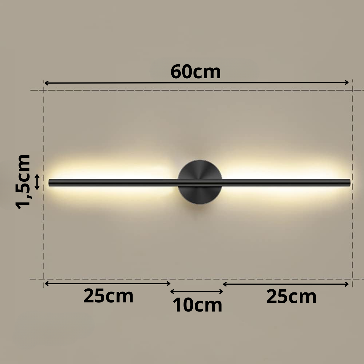 Ver imagem 5 de Luminária Arandela 60cm Parede 24 Watts Barra Led Tubo 3 Cores Multitemperatura Gimpo Kjbd-179:preto