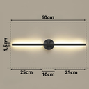 Ver imagem 5 de Luminária Arandela 60cm Parede 24 Watts Barra Led Tubo 3 Cores Multitemperatura Gimpo Kjbd-179:preto