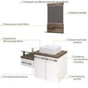Ver imagem 5 de Conjunto Balcão C-cuba Q32 e Espelheira Legno 831 Branco Chess C-carvalho Branco Chess C-carvalho
