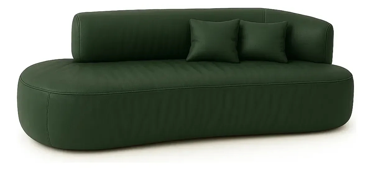 Ver imagem 4 de Sofá Orgânico Versátil Abby 210 Cm - Zahav Estofados:bouclê/courino Sintético Verde