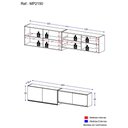 Ver imagem 4 de Kit 2 Armários de Cozinha Aéreos 4 Portas Veneza Multimóveis Mp2150 Preto