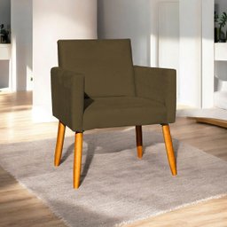 Poltrona Nina Decorativa para sala Recepção Manicure Consultório Suede - 1