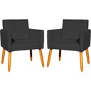 Ver imagem 2 de Kit 2 Poltronas Decorativa para Sala Recepção Manicure Consultório Suede