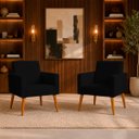 Ver imagem 1 de Kit 2 Poltronas Decorativa para Sala Recepção Manicure Consultório Suede