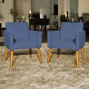 Ver imagem 1 de Kit 2 Poltronas Decorativa para Sala Recepção Manicure Consultório Suede