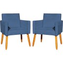 Ver imagem 2 de Kit 2 Poltronas Decorativa para Sala Recepção Manicure Consultório Suede