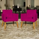 Ver imagem 1 de Kit 2 Poltronas Decorativa para Sala Recepção Manicure Consultório Suede