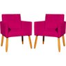 Kit 2 Poltronas Decorativa para Sala Recepção Manicure Consultório Suede - 2