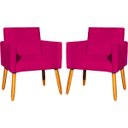 Ver imagem 2 de Kit 2 Poltronas Decorativa para Sala Recepção Manicure Consultório Suede