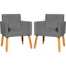 Kit 2 Poltronas Decorativa para Sala Recepção Manicure Consultório Suede - 2