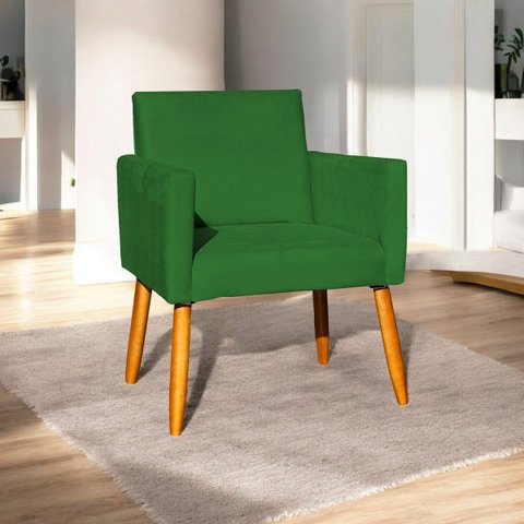 Poltrona Nina Decorativa para sala Recepção Manicure Consultório Suede