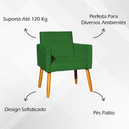 Poltrona Nina Decorativa para sala Recepção Manicure Consultório Suede - 2