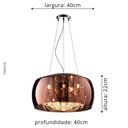 Ver imagem 6 de Lustre Pendente Soho 50CMX20CM Bella Iluminação Cobre/Cromado