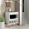 Balcão Cozinha para Cooktop 60 Cm Adega Nicho Forno/Micro Pés Palito Madeira MDP Branco 7200 - MENU - 1