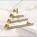 Ver imagem 1 de Kit Acessórios Para Banheiro Aço Inoxidável Dourado Escovado