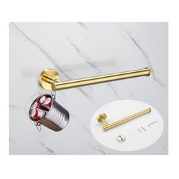 Kit Acessórios Para Banheiro Aço Inoxidável Dourado Escovado - 4