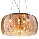 Ver imagem 4 de Lustre Pendente Plafon 40cmx20cm Bella Iluminação Âmbar Transparente