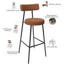 Ver imagem 4 de Kit 02 Banquetas Alta Bar Cozinha Sala De Jantar Estrutura Em Aço Milão L02 Bouclê Terracota -