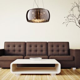 Lustre Pendente Plafon 40cmx20cm Bella Iluminação Cromado Transparente  - 5