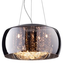 Lustre Pendente Plafon 40cmx20cm Bella Iluminação Cromado Transparente  - 2