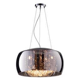 Lustre Pendente Plafon 40cmx20cm Bella Iluminação Cromado Transparente  - 1