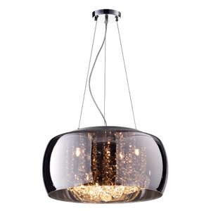 Lustre Pendente Plafon 40cmx20cm Bella Iluminação Cromado Transparente 