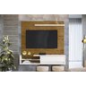 Painel Home Suspenso com Nicho e Porta para TV até 55 Polegadas Dali Madero Canela/Off White - 1