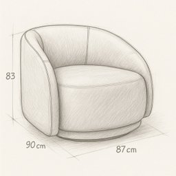 Poltrona Eva 87cm Giratoria Elegante Corino Caramelo Premiun para Sala Luxo - 8