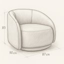 Ver mais imagens de Poltrona Eva 87cm Giratoria Elegante Corino Caramelo Premiun para Sala Luxo