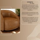 Ver imagem 6 de Poltrona Eva 87cm Giratoria Elegante Corino Caramelo Premiun para Sala Luxo