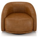 Ver imagem 3 de Poltrona Eva 87cm Giratoria Elegante Corino Caramelo Premiun para Sala Luxo