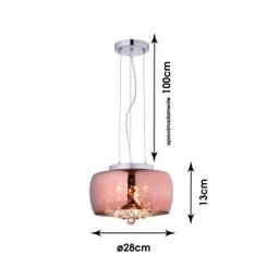 Lustre Pendente Plafon Soho 28CMX13CM Bella Iluminação Cobre/Cromado - 2 Lustre Pendente Plafon Soho 28CMX13CM Bella Iluminação Cobre/Cromado - 2