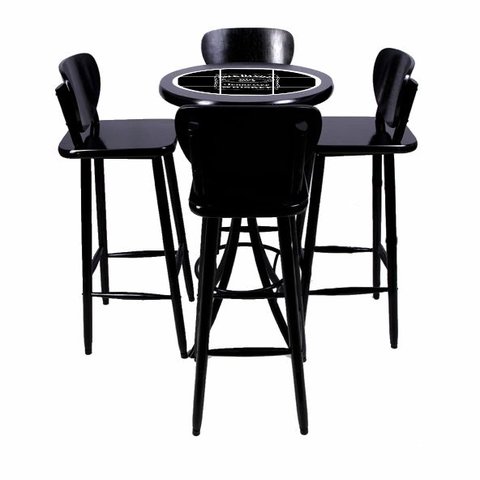 Conjunto Bistrô 3 Lugares Azulejo Branco - Preto