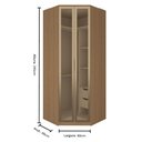 Ver imagem 3 de Closet Modulado 2 Portas e Gavetas com Vidro 245cm Setiba Plus Carvalho/vd Reflex