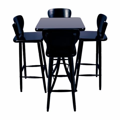 Conjunto Bistrô 4 Lugares - Preto