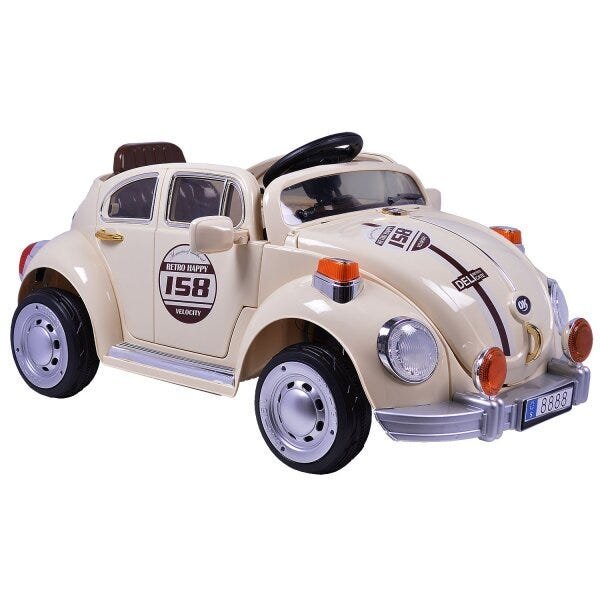 Carro Eletrico Infantil Retro 6V Com Controle Remoto Bege