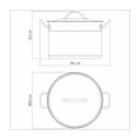 Ver imagem 3 de Caldeirão Professional em Aço Inox Fundo Triplo com Tampa Plana Detalhe Satinado 28cm 11,9 L