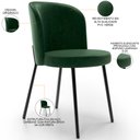 Ver imagem 4 de Kit 5 Cadeiras Sala de Jantar Estofada Gavi L02 Couríssimo Verde Musgo - Lyam Decor