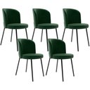 Ver imagem 1 de Kit 5 Cadeiras Sala de Jantar Estofada Gavi L02 Couríssimo Verde Musgo - Lyam Decor