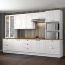 Ver imagem 2 de Cozinha Completa 6 Peças Americana Branco com Cristaleira Tampo Nature - Móveis Henn Branco