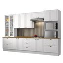 Ver imagem 1 de Cozinha Completa 6 Peças Americana Branco com Cristaleira Tampo Nature - Móveis Henn Branco