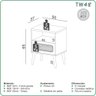 Kit Quarto com Cama + Cabeceira + 2 Mesas de Cabeceira Mdf Freijó - 5