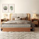 Ver mais imagens de Kit Quarto com Cama + Cabeceira + 2 Mesas de Cabeceira Mdf Freijó